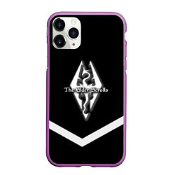Чехол iPhone 11 Pro матовый The Elder Scrolls geometry steel, цвет: 3D-фиолетовый