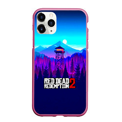 Чехол iPhone 11 Pro матовый Red Dead Redemption rockstar, цвет: 3D-малиновый