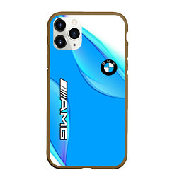 Чехол iPhone 11 Pro матовый BMW abstrac line steel, цвет: 3D-коричневый