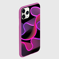 Чехол iPhone 11 Pro матовый Линейная геометрия, цвет: 3D-фиолетовый — фото 2