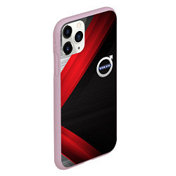 Чехол iPhone 11 Pro матовый Volvo metal stripes, цвет: 3D-розовый — фото 2