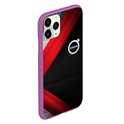 Чехол iPhone 11 Pro матовый Volvo metal stripes, цвет: 3D-фиолетовый — фото 2