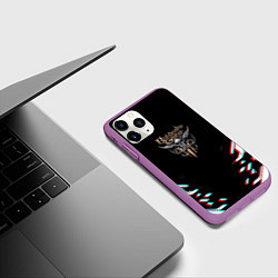 Чехол iPhone 11 Pro матовый Baldurs Gate glitch geometry, цвет: 3D-фиолетовый — фото 2