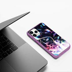 Чехол iPhone 11 Pro матовый Фрактальный узор текстура, цвет: 3D-фиолетовый — фото 2