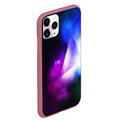 Чехол iPhone 11 Pro матовый Космос геометрия, цвет: 3D-малиновый — фото 2