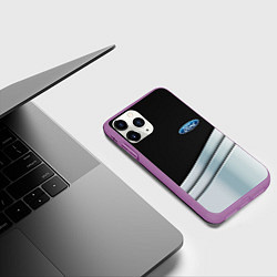 Чехол iPhone 11 Pro матовый FORD metal texture, цвет: 3D-фиолетовый — фото 2