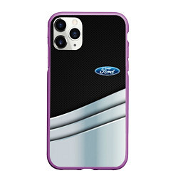 Чехол iPhone 11 Pro матовый FORD metal texture, цвет: 3D-фиолетовый