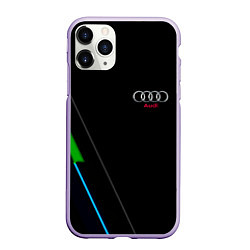 Чехол iPhone 11 Pro матовый AUDI geometry line, цвет: 3D-светло-сиреневый