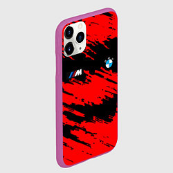 Чехол iPhone 11 Pro матовый BMW красные краски текстура, цвет: 3D-фиолетовый — фото 2