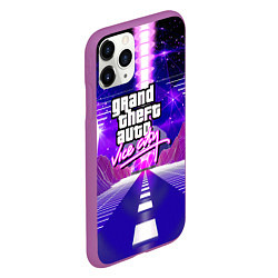 Чехол iPhone 11 Pro матовый GTA vice city retrovawe, цвет: 3D-фиолетовый — фото 2