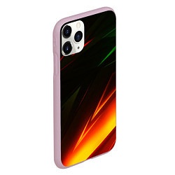 Чехол iPhone 11 Pro матовый Geometry stripes line color, цвет: 3D-розовый — фото 2