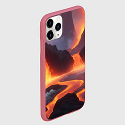 Чехол iPhone 11 Pro матовый Текущая лава, цвет: 3D-малиновый — фото 2
