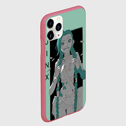 Чехол iPhone 11 Pro матовый Джинкс из Аркейн, цвет: 3D-малиновый — фото 2