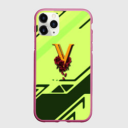 Чехол iPhone 11 Pro матовый Valentinos geometry steel, цвет: 3D-малиновый