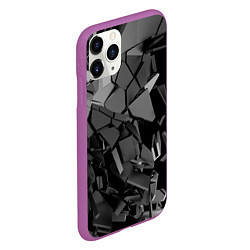 Чехол iPhone 11 Pro матовый Битое стекло, цвет: 3D-фиолетовый — фото 2