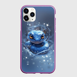 Чехол iPhone 11 Pro матовый Змея с большими глазами, цвет: 3D-фиолетовый