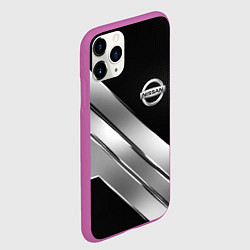 Чехол iPhone 11 Pro матовый Nissan metal steel auto, цвет: 3D-фиолетовый — фото 2