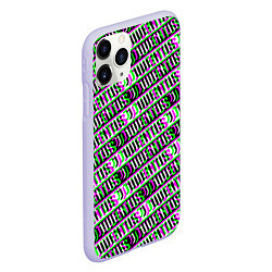 Чехол iPhone 11 Pro матовый Juventus glitch pattern, цвет: 3D-светло-сиреневый — фото 2