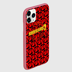 Чехол iPhone 11 Pro матовый Borderlands logo pattern, цвет: 3D-малиновый — фото 2