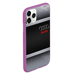 Чехол iPhone 11 Pro матовый Audi metal texture, цвет: 3D-фиолетовый — фото 2