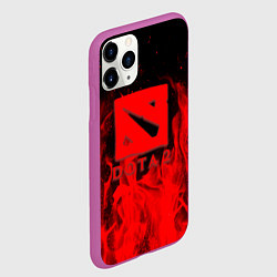 Чехол iPhone 11 Pro матовый DOTA 2 лого в огне, цвет: 3D-фиолетовый — фото 2