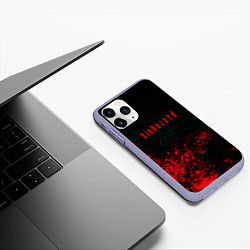 Чехол iPhone 11 Pro матовый Biohazard брызги красок, цвет: 3D-светло-сиреневый — фото 2