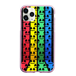 Чехол iPhone 11 Pro матовый Marshmello neon music dj, цвет: 3D-розовый