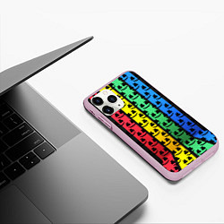 Чехол iPhone 11 Pro матовый Marshmello neon music dj, цвет: 3D-розовый — фото 2