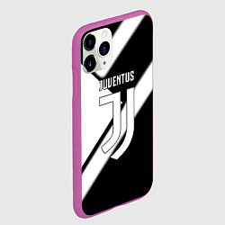 Чехол iPhone 11 Pro матовый Juventus geometry steel, цвет: 3D-фиолетовый — фото 2