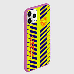 Чехол iPhone 11 Pro матовый Cyberpunk 2077 полсы геометрия, цвет: 3D-фиолетовый — фото 2