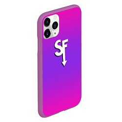 Чехол iPhone 11 Pro матовый Sally Face neon gradient, цвет: 3D-фиолетовый — фото 2