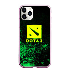 Чехол iPhone 11 Pro матовый DOTA2 кислотное лого краски, цвет: 3D-розовый