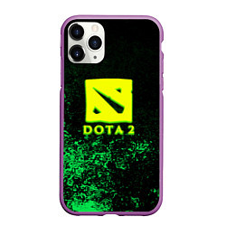 Чехол iPhone 11 Pro матовый DOTA2 кислотное лого краски, цвет: 3D-фиолетовый