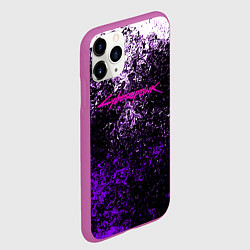 Чехол iPhone 11 Pro матовый Cyberpunk брызги красок, цвет: 3D-фиолетовый — фото 2