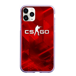 Чехол iPhone 11 Pro матовый CSGO абстракция, цвет: 3D-светло-сиреневый