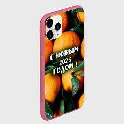 Чехол iPhone 11 Pro матовый Много апельсинов мандаринов: с новым 2025 годом, цвет: 3D-малиновый — фото 2