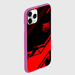Чехол iPhone 11 Pro матовый Ведьмак геометрия, цвет: 3D-фиолетовый — фото 2