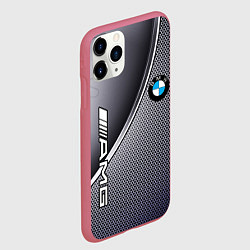 Чехол iPhone 11 Pro матовый BMW metalic auto metal, цвет: 3D-малиновый — фото 2