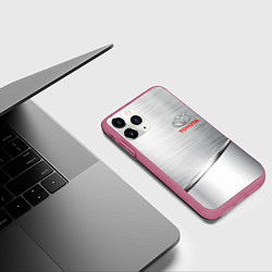 Чехол iPhone 11 Pro матовый Toyota metalic brend, цвет: 3D-малиновый — фото 2