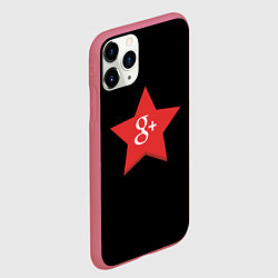 Чехол iPhone 11 Pro матовый СССР создатель гугла, цвет: 3D-малиновый — фото 2