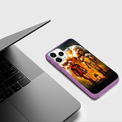 Чехол iPhone 11 Pro матовый Дэдпул и Росомаха - Догпуля, цвет: 3D-фиолетовый — фото 2