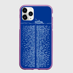 Чехол iPhone 11 Pro матовый Не удачная рыбалка, цвет: 3D-фиолетовый