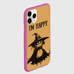 Чехол iPhone 11 Pro матовый Хэллоуин ведьма im happy, цвет: 3D-фиолетовый — фото 2