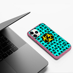 Чехол iPhone 11 Pro матовый Resident Evil japan pattern, цвет: 3D-малиновый — фото 2