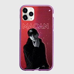 Чехол iPhone 11 Pro матовый Макан - певец, цвет: 3D-фиолетовый
