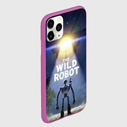 Чехол iPhone 11 Pro матовый Дикий робот и звездолет, цвет: 3D-фиолетовый — фото 2
