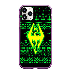 Чехол iPhone 11 Pro матовый The Elder Scrolls кислотное лого зима, цвет: 3D-фиолетовый