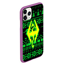 Чехол iPhone 11 Pro матовый The Elder Scrolls кислотное лого зима, цвет: 3D-фиолетовый — фото 2