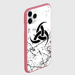 Чехол iPhone 11 Pro матовый Символика славянская текстура, цвет: 3D-малиновый — фото 2