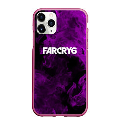 Чехол iPhone 11 Pro матовый Farcry neon fire, цвет: 3D-малиновый